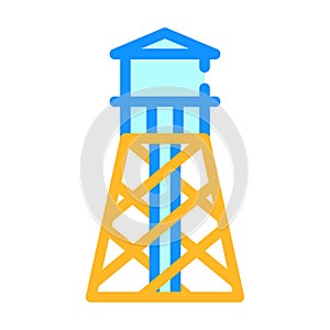 Water tower color icon vector isolated illustration