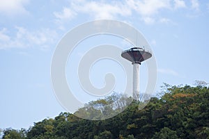 Water tower on a hilltop