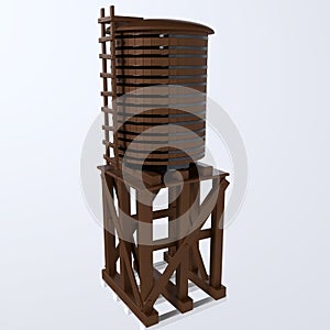 Water Tower isolated on white background