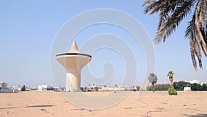 Water Tower in jeddah city at noon