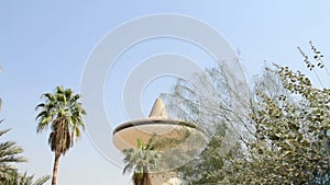 Water Tower in jeddah city at noon closeup