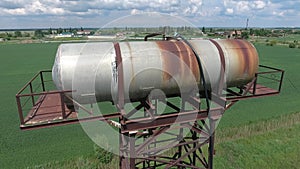 The water tower. An old rustic communal communication. The water tower