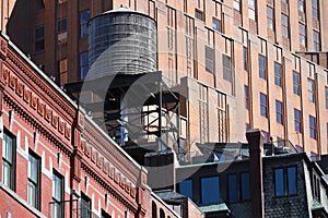 Water tower on the roof of a building