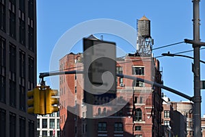 Water tower on the roof of a building