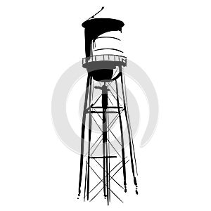 Water tower vector eps illustration by crafteroks