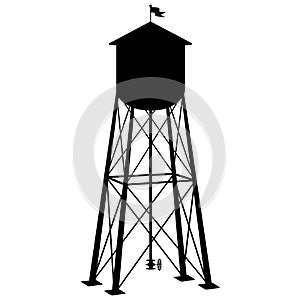 Water tower vector eps illustration by crafteroks
