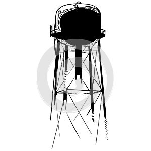 Water tower vector eps illustration by crafteroks