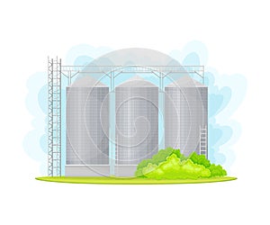 Water Tower or Water Tank as Aqua Supply and Resource Vector Illustration