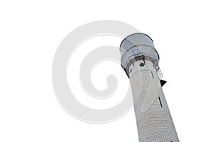 Water tower in the winter morning in a empty space