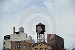 Water towers and buildings