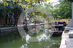 A water town in China with waterway street