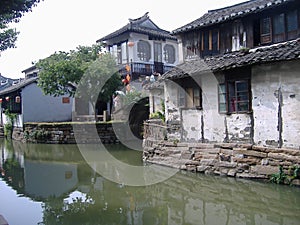 A water town in China with waterway street