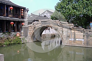 A water town in China with waterway street