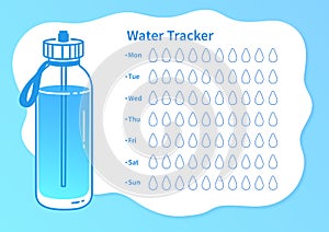 Water tracker with sport bottle