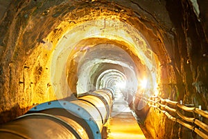 Water transfer tunnel through a mountain range