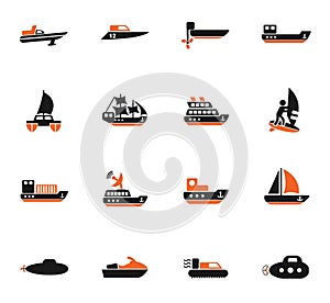 water transport icon set