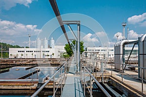 Water treatment facility with large pools