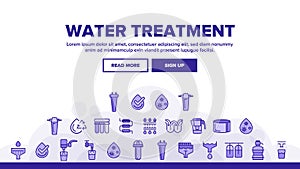 Water Treatment Vector Thin Line Icons Set