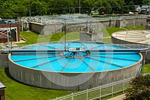 Water Treatment Plant Filtration Tank on a Sunny Day