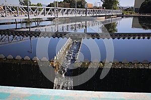 Water treatment plant. Nasty treatment sewage water factory slimy wastewater