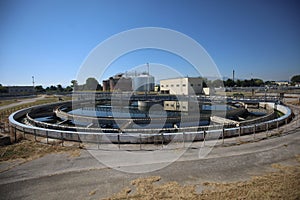 Water treatment plant. Nasty treatment sewage water factory slimy wastewater