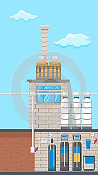 Water Treatment System Vector Color Illustration