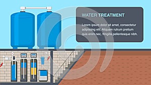 Water Treatment System Web Banner with Text Space