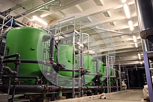 Water treatment tanks at power plant