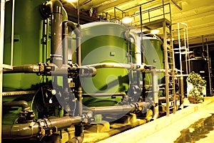 Water treatment tanks at power plant
