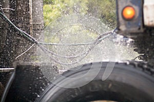 Water on Truck Tires