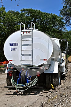 Water truck used in road construction