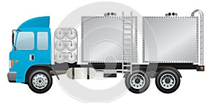 Water truck with water cubic trunk vector design.