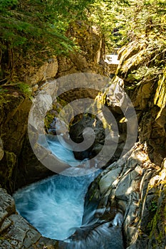 Water Tumbles Through Canyon Above Christine falls