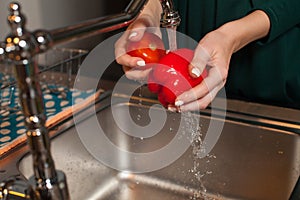 Water and two peppers