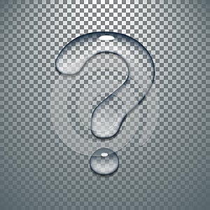 Water typeface with transparent pattern Question mark