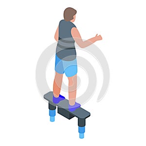 Water up flyboard icon isometric vector. Diver deep water