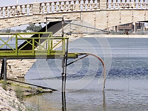 Water uptake on a canal on a base in Iraq