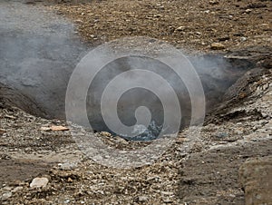 Water vapour over a small geothermal source