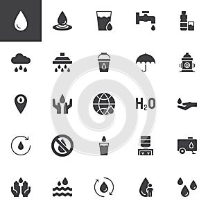 Water vector icons set