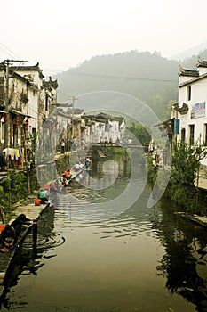 Water village Likeng in South China, daily life