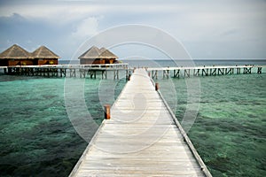 Water villas on Maldives
