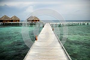 Water villas on Maldives photo