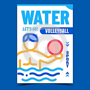 Water Volleyball Creative Promo Banner Vector