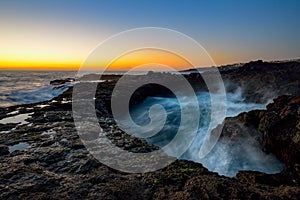 Water vortex, Bufadero de la Garita, Telde, Gran Canaria, Spain