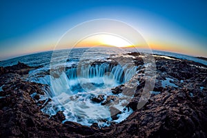 Water vortex, Bufadero de la Garita, Telde, Gran Canaria, Spain