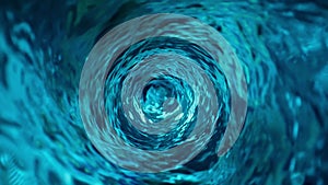 Water Vortex Swirling Anticlockwise in Slow Motion - Top View from Inside