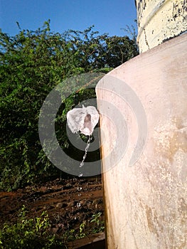 Water wasting from water tank