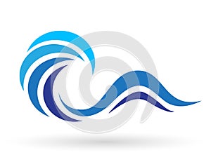 Water wave abstract blue and white striped waves vector illustrations. Ocean sea wave storm water pattern background