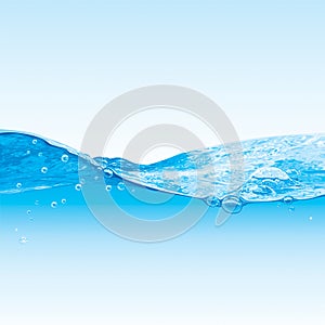 Water Wave Background With Bubbles photo
