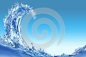 Water wave on a blue background